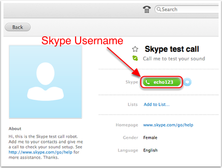Skype Username